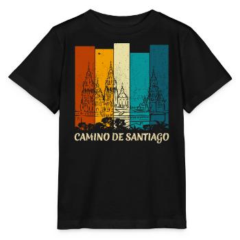 Camino - Camino de Santiago - Pilgrimage - Santiago - Stanley/Stella MINI CREATOR Kids’ T-Shirt - black - Front - Mikhail (115cm)