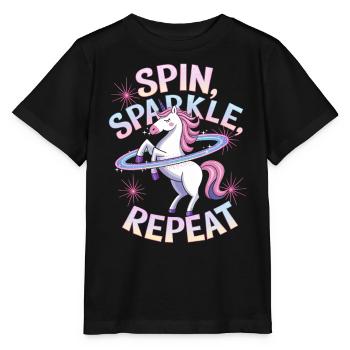 Dance Hoop Unicorn Dancer Hoop - Stanley/Stella MINI CREATOR Kids’ T-Shirt - black - Front - Mikhail (115cm)