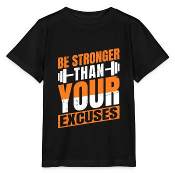 Soyez plus fort que vos excuses - Entraînement - T-shirt bio MINI CREATOR Stanley/Stella Enfant - noir - Devant - Mikhail (115cm)