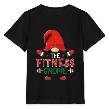 Le Gnome Fitness - Merry Christmas Fitness - T-shirt bio MINI CREATOR Stanley/Stella Enfant - noir - Devant - Mikhail (115cm)