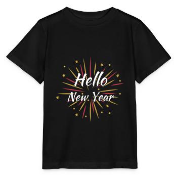 Bonjour nouvel an - T-shirt bio MINI CREATOR Stanley/Stella Enfant - noir - Devant - Mikhail (115cm)