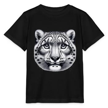 Snow Leopard Leopard White Leopard - Stanley/Stella MINI CREATOR Kids’ T-Shirt - black - Front - Mikhail (115cm)