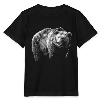 Ours Grizzly Ours brun Ours prédateur Animaux sauvages - T-shirt bio MINI CREATOR Stanley/Stella Enfant - noir - Devant - Mikhail (115cm)