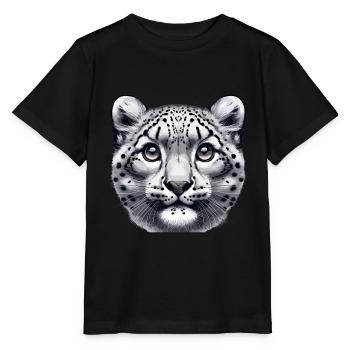 Snow Leopard Leopard White Leopard - Stanley/Stella MINI CREATOR Kids’ T-Shirt - black - Front - Mikhail (115cm)