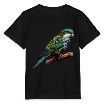 Quäker Papagei Mönch Sittich - Stanley/Stella Kinder T-Shirt MINI CREATOR  - Schwarz - Vorne - Mikhail (115cm)
