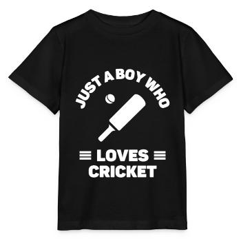 Just a boy who loves cricket - Stanley/Stella MINI CREATOR Kids’ T-Shirt - black - Front - Mikhail (115cm)