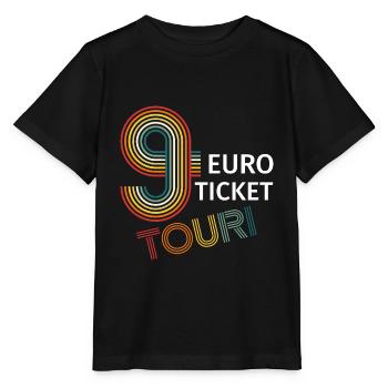 9 Euro Ticket Touri Neun Euro Urlaub 2022 - Stanley/Stella Kinder T-Shirt MINI CREATOR  - Schwarz - Vorne - Mikhail (115cm)