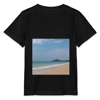 Beach with sea and blue sky - Stanley/Stella MINI CREATOR Kids’ T-Shirt - black - Front - Mikhail (115cm)