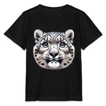 Snow Leopard Leopard White Leopard - Stanley/Stella MINI CREATOR Kids’ T-Shirt - black - Front - Mikhail (115cm)