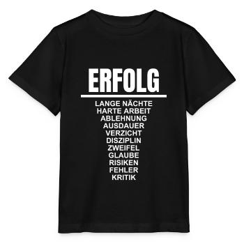 Succès - Motivation - Entrepreneur - Indépendant - T-shirt bio MINI CREATOR Stanley/Stella Enfant - noir - Devant - Mikhail (115cm)