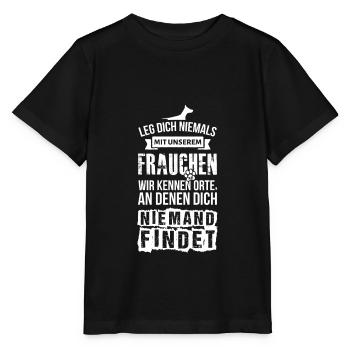 Frauchen Hunde Sprüche Hundeliebhaber Hundeliebe - Stanley/Stella Kinder T-Shirt MINI CREATOR  - Schwarz - Vorne - Mikhail (115cm)