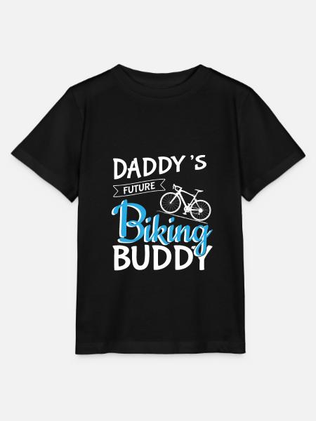 Papas Fahrrad Buddy Sport Werdender Vater Spruch - Stanley/Stella Kinder T-Shirt MINI CREATOR - Schwarz
