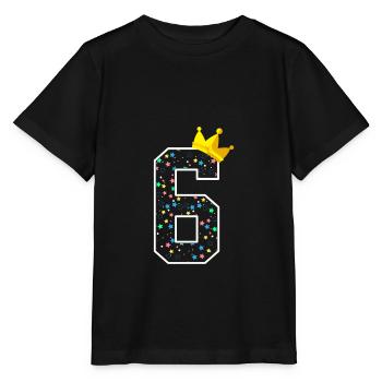 Six 6th Birthday Children's Birthday Child Gift - Stanley/Stella MINI CREATOR Kids’ T-Shirt - black - Front - Mikhail (115cm)