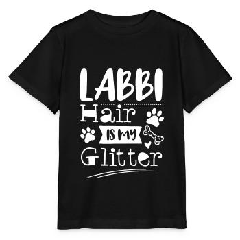 Labbi Hair is my purebred glitter Labrador dog - Stanley/Stella MINI CREATOR Kids’ T-Shirt - black - Front - Mikhail (115cm)