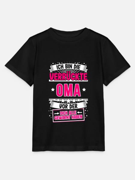 Ich bin die verrückte Oma Großmutter Oma Sprüche G - Stanley/Stella Kinder T-Shirt MINI CREATOR  - Schwarz