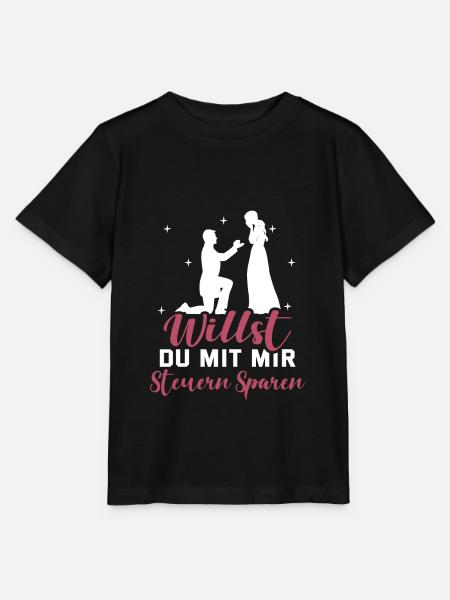 Heiratsantrag Willst Du Mit Mir Steuern Sparen Hei - Stanley/Stella Kinder T-Shirt MINI CREATOR - Schwarz