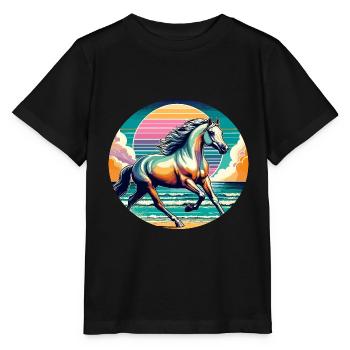 Arabische Pferdekunst - Stanley/Stella Kinder T-Shirt MINI CREATOR  - Schwarz - Vorne - Mikhail (115cm)