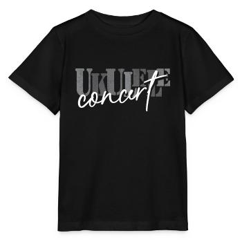 Konzert Ukulele schwarz weiß - Stanley/Stella Kinder T-Shirt MINI CREATOR  - Schwarz - Vorne - Mikhail (115cm)