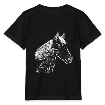 Cheval, chien et chat - T-shirt bio MINI CREATOR Stanley/Stella Enfant - noir - Devant - Mikhail (115cm)
