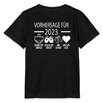 Vorhersage 2023 Werdender Papa Werdende Mama - Stanley/Stella Kinder T-Shirt MINI CREATOR  - Schwarz - Vorne - Mikhail (115cm)