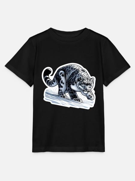 Schneeleopard Leopard Weißer Leopard - Stanley/Stella Kinder T-Shirt MINI CREATOR  - Schwarz