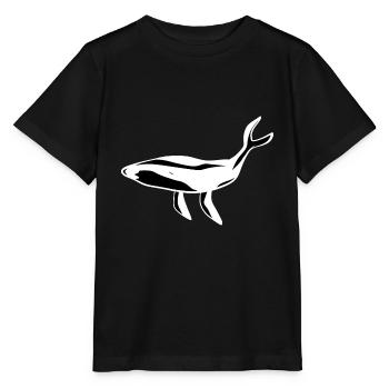 Whale Animal Marine Animal Ecosystem Symbol - Stanley/Stella MINI CREATOR Kids’ T-Shirt - black - Front - Mikhail (115cm)