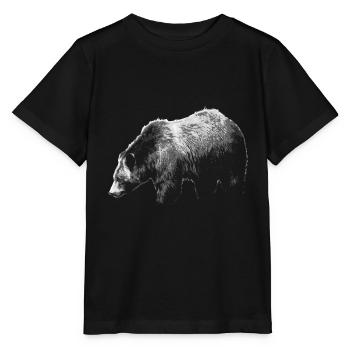 Ours Grizzly Ours brun Ours prédateur Animaux sauvages - T-shirt bio MINI CREATOR Stanley/Stella Enfant - noir - Devant - Mikhail (115cm)