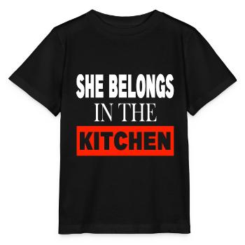 She belongs in the Kitchen - Stanley/Stella Kinder T-Shirt MINI CREATOR  - Schwarz - Vorne - Mikhail (115cm)