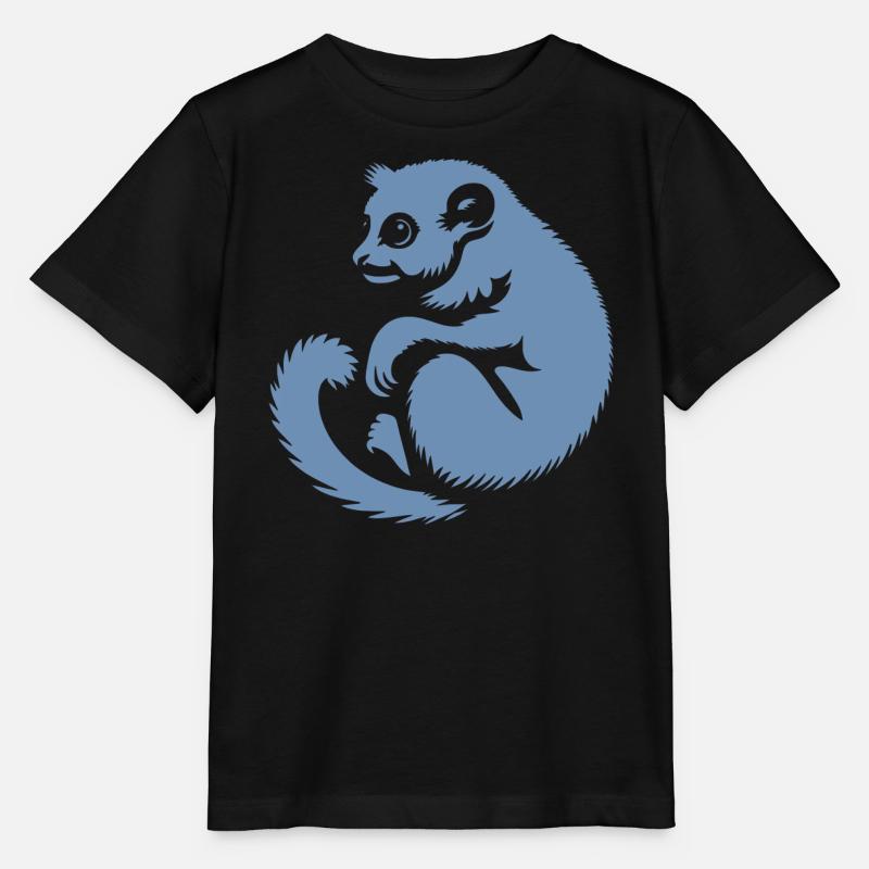 Loris Slowlori Silhouette Mammal - Stanley/Stella MINI CREATOR Kids’ T-Shirt - black
