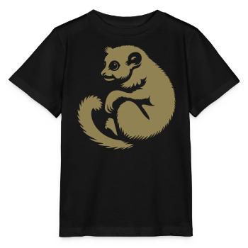 Loris Slowlori Silhouette Mammifère - T-shirt bio MINI CREATOR Stanley/Stella Enfant - noir - Devant - Mikhail (115cm)