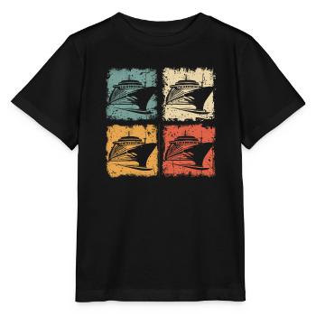 Vintage Kreuzfahrt Grafik für die Sommerferien - Stanley/Stella Kinder T-Shirt MINI CREATOR  - Schwarz - Vorne - Mikhail (115cm)