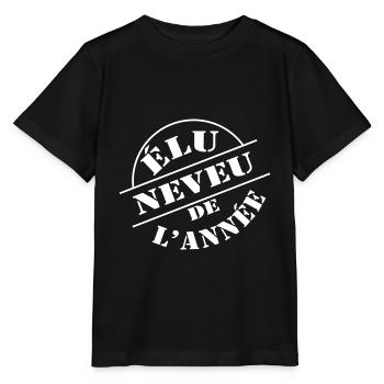 élu neveu de l année - cadeau neveu - T-shirt bio MINI CREATOR Stanley/Stella Enfant - noir - Devant - Mikhail (115cm)