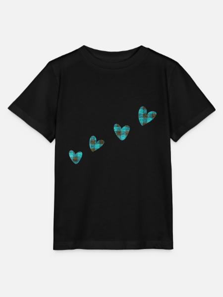 4 herzen stoff kleidung blau - Stanley/Stella Kinder T-Shirt MINI CREATOR - Schwarz