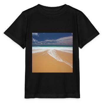Vacanciers à la plage - T-shirt bio MINI CREATOR Stanley/Stella Enfant - noir - Devant - Mikhail (115cm)