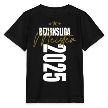 Meister Bezirksliga 2025 Aufstiegstrikot - Stanley/Stella Kinder T-Shirt MINI CREATOR  - Schwarz - Vorne - Mikhail (115cm)