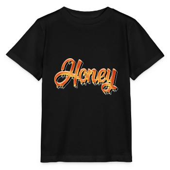 Lettrage graffiti miel miel - T-shirt bio MINI CREATOR Stanley/Stella Enfant - noir - Devant - Mikhail (115cm)