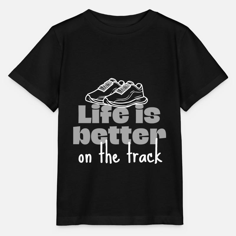 La vie est meilleure sur la piste de course. - T-shirt bio MINI CREATOR Stanley/Stella Enfant - noir