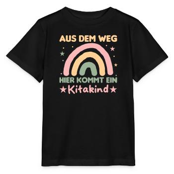 ich bin jetzt ein Kita Kind 2023 Kita Start - Stanley/Stella Kinder T-Shirt MINI CREATOR  - Schwarz - Vorne - Mikhail (115cm)