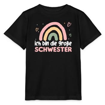 Große Schwester Regenbogen Süßes Geschwister 2024 - Stanley/Stella Kinder T-Shirt MINI CREATOR  - Schwarz - Vorne - Mikhail (115cm)