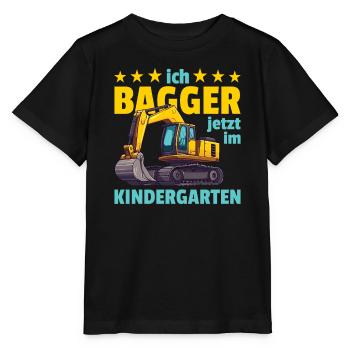 Je suis maintenant excavatrice en maternelle - T-shirt bio MINI CREATOR Stanley/Stella Enfant - noir - Devant - Mikhail (115cm)