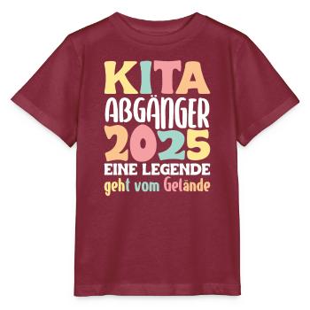Diplômé de la garderie : 2025 Une légende quitte le site - T-shirt bio MINI CREATOR Stanley/Stella Enfant - bordeaux - Devant - Kain (125cm)