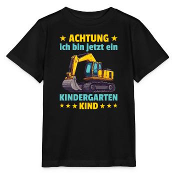 Attention I am now a kindergarten child - Stanley/Stella MINI CREATOR Kids’ T-Shirt - black - Front - Mikhail (115cm)
