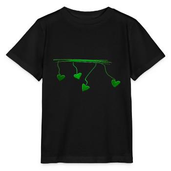 green heart lines line line - Stanley/Stella MINI CREATOR Kids’ T-Shirt - black - Front - Mikhail (115cm)