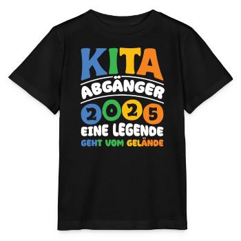 Diplômé de la garderie : 2025 Une légende quitte le site - T-shirt bio MINI CREATOR Stanley/Stella Enfant - noir - Devant - Mikhail (115cm)