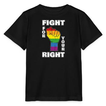 Luttez pour votre droit contre l’homophobie - T-shirt bio MINI CREATOR Stanley/Stella Enfant - noir - Devant - Mikhail (115cm)
