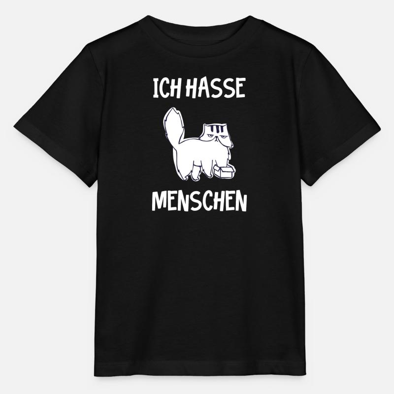 Katze Hasst Menschen Ich Hasse Menschen - Stanley/Stella Kinder T-Shirt MINI CREATOR  - Schwarz