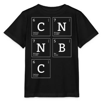 Tableau périodique des éléments C N N B C - T-shirt bio MINI CREATOR Stanley/Stella Enfant - noir - Devant - Mikhail (115cm)
