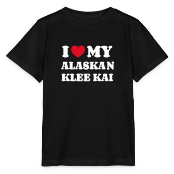 J’adore mon Klee Kai d’Alaska - T-shirt bio MINI CREATOR Stanley/Stella Enfant - noir - Devant - Mikhail (115cm)
