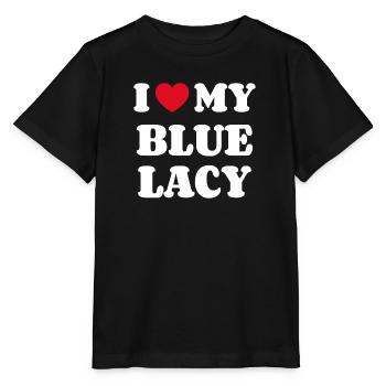 J’adore ma dentelle bleue - T-shirt bio MINI CREATOR Stanley/Stella Enfant - noir - Devant - Mikhail (115cm)
