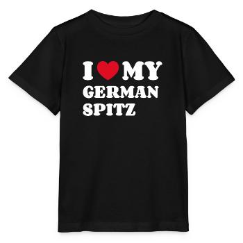 J’aime mon Spitz allemand Deutscher Spitz - T-shirt bio MINI CREATOR Stanley/Stella Enfant - noir - Devant - Mikhail (115cm)